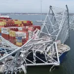Le pont Francis Scott Key après son effondrement survenu en mars 2024