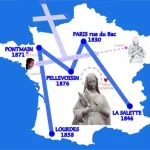 Schéma du M de Marie surmonté d’une croix, qui aurait été créé vers 2010 à Fontevraud.