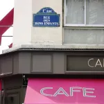 Street name plaque of Rue des Bons-Enfants in Paris.