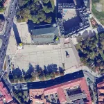Vue par satellite de la cathédrale de Vilnius.